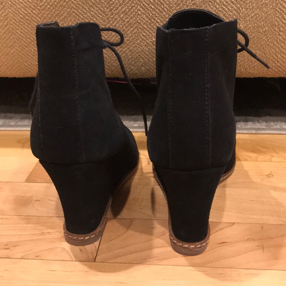 Shoemint faux suede wedge bootie. - Picture 3 of 5